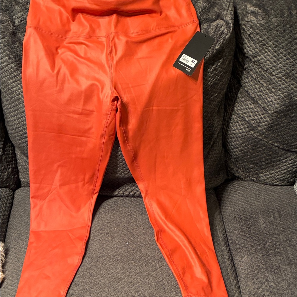 90 Degree By Reflex Vibrant ankle length orange Leggings